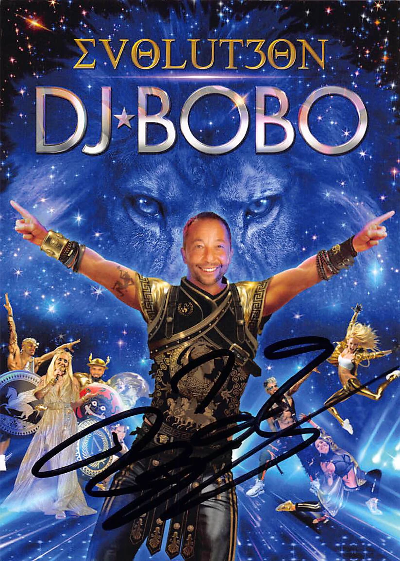 Autogrammkarte DJ BoBo – Evolut30n Tour 2023
